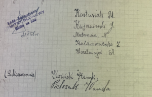 Podpisy mieszkańców Spornej 31 pod wnioskiem o remont generalny, 1958 r. Źródło: APŁ, sygn. 6425.